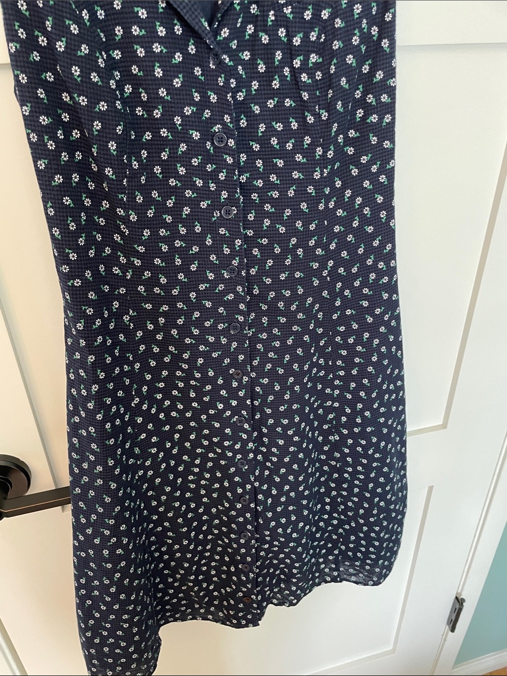 ModCloth Navy Floral Sleeveless A-Line Dress - Picture 3 of 7